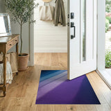 Blue to Purple Ombre Striped Area Rug