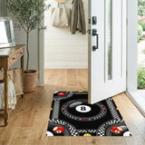 Black and White 8-Ball Geometric Area Rug