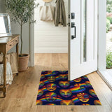Rainbow Carnival Mask Washable Area Rug