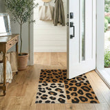 Leopard Print Textured Area Rug