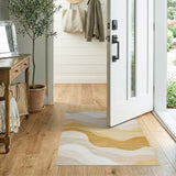Wavy Layers Beige Abstract Area Rug