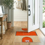 Geometric Modern Orange Basketball Court Area Rug