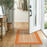 Orange Vibrant Orange Diamond Grid Area Rug