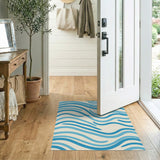 Coastal Blue Waves Area Rug