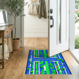 Vibrant City Traffic Intersection Area Rug
