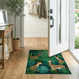 Jungle Giraffes Leopard Kids Area Rug