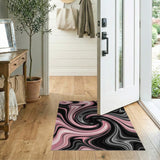 Pink Swirl Pink Swirl Abstract Area Rug