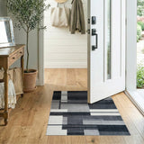 Bold Geometric Black White Geometric Modern Area Rug