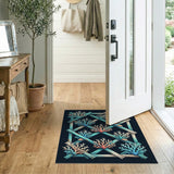 Driftwood Coral Lattice Coastal Rug