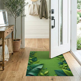 Lush Green Monstera Leaves Area Rug