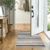 Black White Geometric Striped No. 2 Area Rug