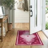 Ornate Pink Hearts Area Rug