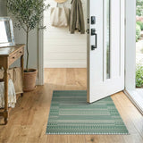 Green Woven Heritage Tribal Area Rug