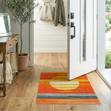 Sunset Sun Striped Area Rug