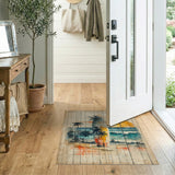 Vintage Coastal Surfboard Area Rug