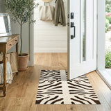 Brown Abstract Stripe Area Rug