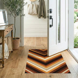 Chevron Geometric Brown Tan Area Rug