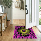 Vibrant Pink Mandala Sunburst Area Rug