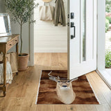 Majestic Spotted Deer Head Faux Fur Rug