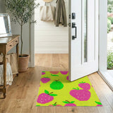 Vibrant Strawberry Fruit Knit Area Rug