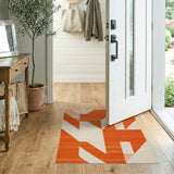 Geometric Modern Orange Bold Orange Geometric Abstract Area Rug