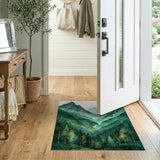 Layered Green Mountain Valley Forest Rug