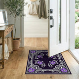 Purple Purple Floral Vintage Border Area Rug