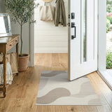 Abstract Wavy Neutral Abstract Area Rug
