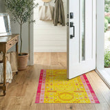 ODIKA Vibrant Yellow Heritage Tribal Area Rug
