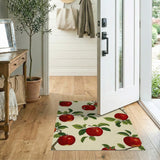 Red Red Apple Orchard Fruit Pattern Area Rug