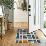 Multi-Color Geometric Block Area Rug