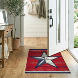 Distressed Red Barn Star Area Rug
