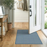 Teal Grid Woven Textured Area Rug