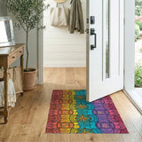 Vibrant Compass Suitcase Washable Area Rug
