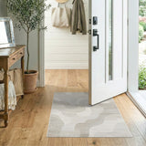 Abstract Wave Neutral Abstract Area Rug