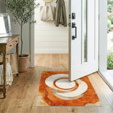 Orange Concentric Circles Area Rug