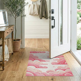Dreamy Layered Pink Clouds Area Rug