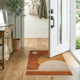 Orange Geometric Abstract Area Rug