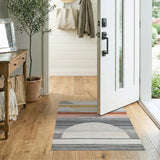 Abstract Arched Multi-Color Geometric Rug