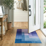 Geometric Blue Teal Modern Area Rug