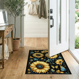 Golden Sunflowers Butterflies Area Rug
