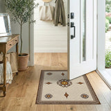 Beige Traditional Persian Area Rug with Floral Medallion