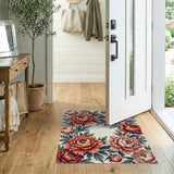 Pink Peony Wreath Vintage Area Rug