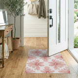 Blush Pink Floral Repeat Area Rug