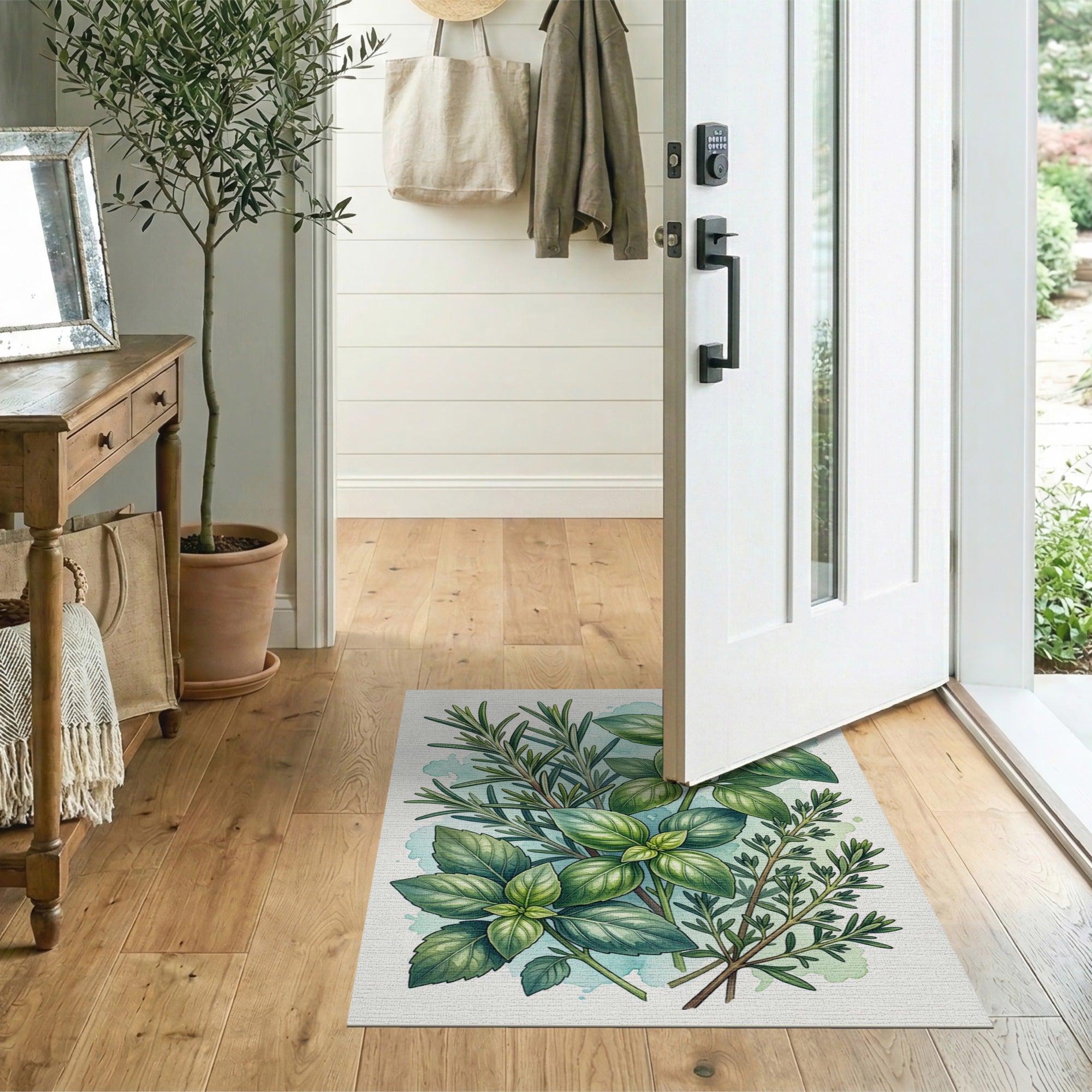 Fresh Herbs Area Rug - Basil Rosemary Thyme