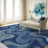 Swirl Abstract Area Blue Teal Swirl Abstract Area Rug