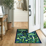 Whimsical Green Mushroom Forest Area Rug