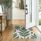 Green Fern Frond Area Rug