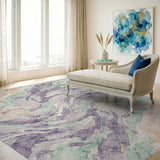 Multi-color and Patterns Abstract Swirl Multi-Color Area Rug