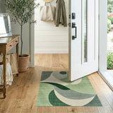Abstract Green Geometric Area Rug
